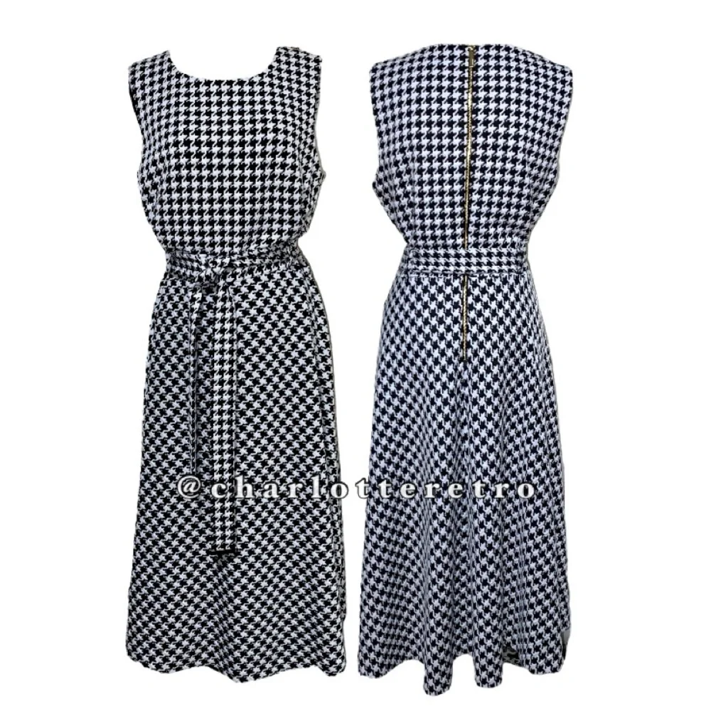 NWT Calvin Klein Houndstooth Ponte Knit Dress